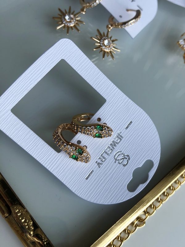 Yılanlı Zirkon Taş Küpe