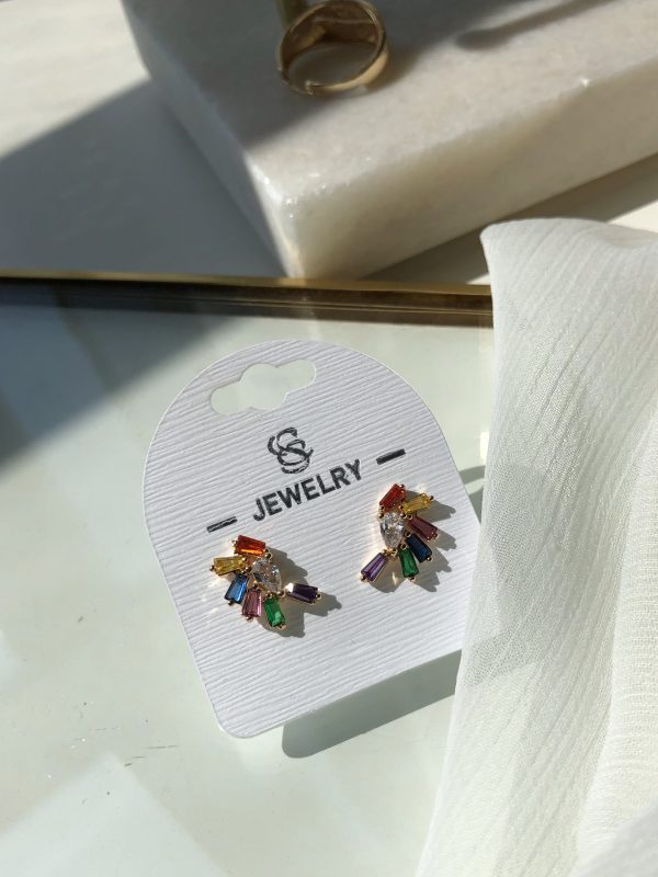 Renkli Baget Taş Küpe