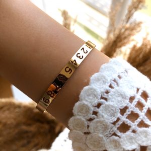 Sayılı Gold Kelepçe Bileklik