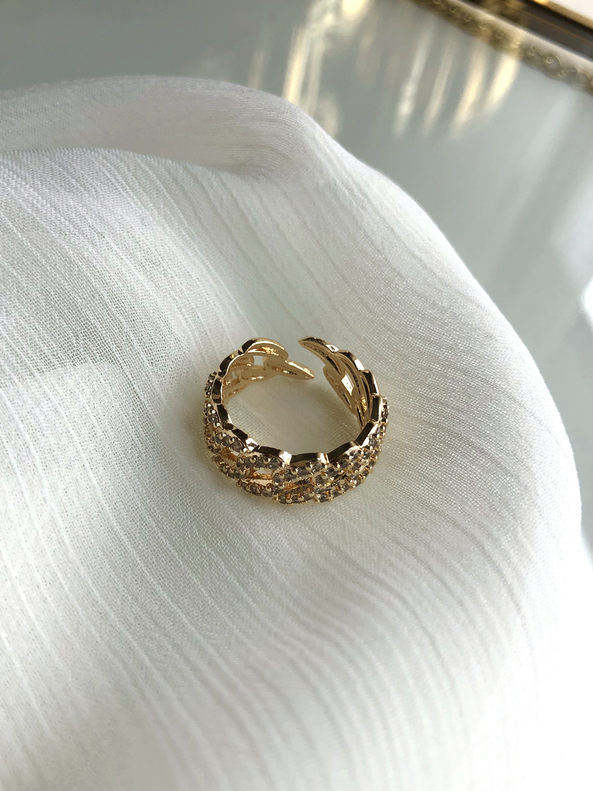 Sarma Zirkon Taş Gold Yüzük - Görsel 2