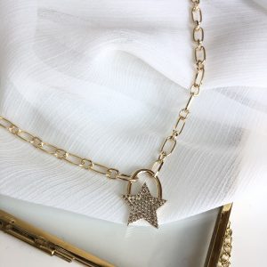 IMG_6889 Zirkon Taş Gold Yıldız Kolye