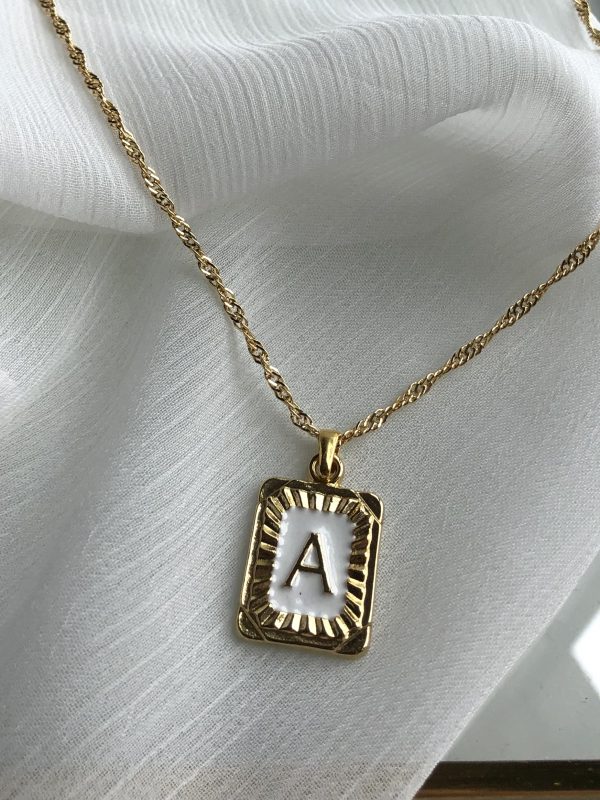 Harf Kolye A - Altın Kaplama