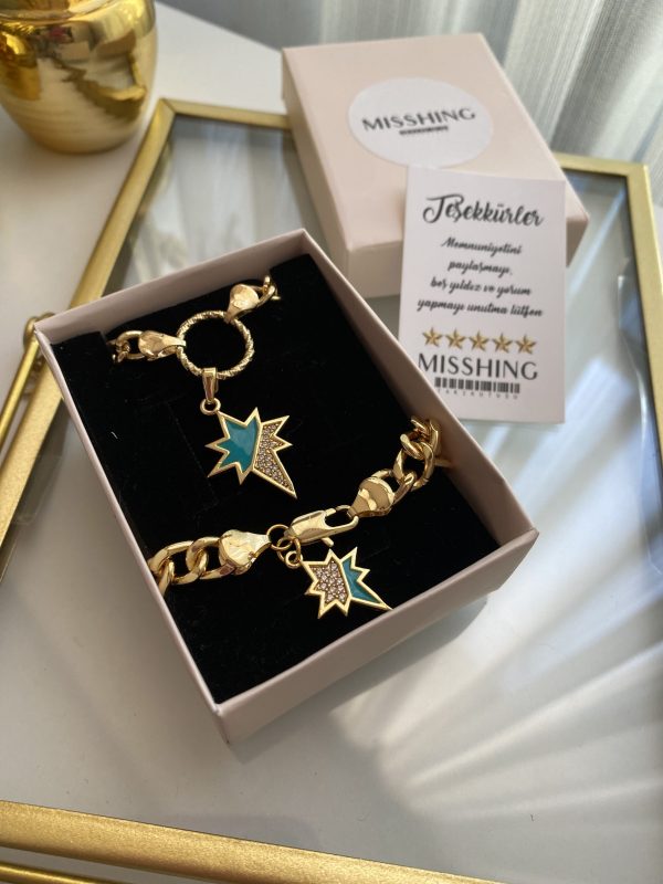Kuzey Yıldızı Kolye Bileklik Seti