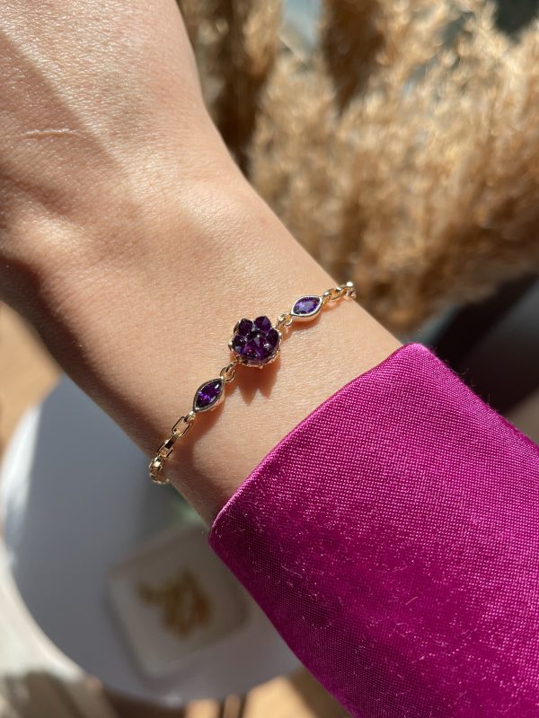 MSGXX0329 Purple Flower Bileklik