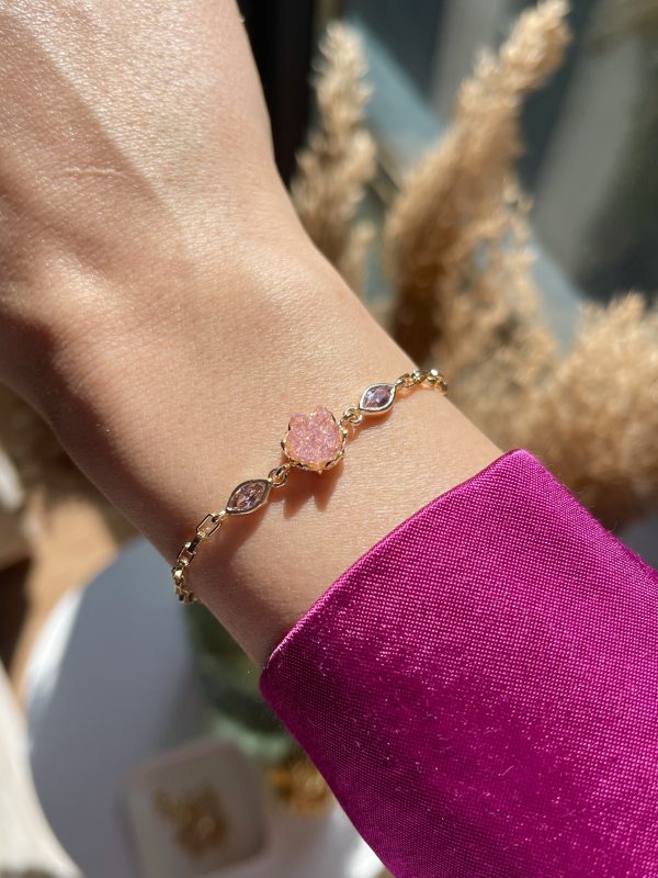 MSGXX0330 Pink Flower Bileklik